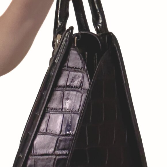 *EUC* Michael Kors Zoe Medium Crocodile-Embossed Leather Satchel - Picture 5 of 11